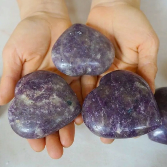 ✨Charged✨ Lepidolite Gemstone Hearts - Picture 9 of 9